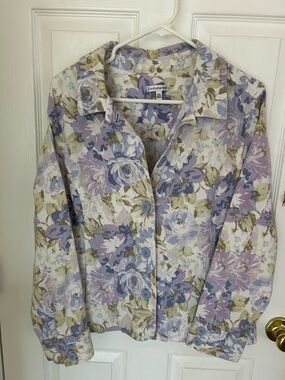 Croft & Barrow Lavender and Olive Floral Jacket